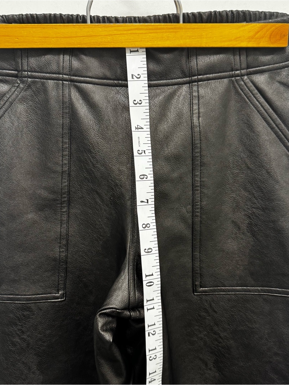 SPANX Black Faux Leather Joggers Pantss sz S - Picture 8 of 12